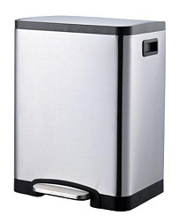 Корзина для мусора с педалью 30 литров (15лх2), хром, Nofer 09112.S Nofer