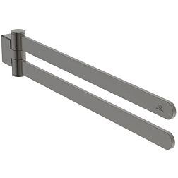 Рожковый полотенцедержатель Conca 45 см, округлый дизайн, двойной, графит, поворотный, Ideal Standard T5396A5 Ideal Standard