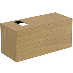 Модуль под раковину Conca 120х50,5х55 см, вырез в столешнице под заказ, светлый дуб, система push-to-open, Ideal Standard T3944Y6 Ideal Standard