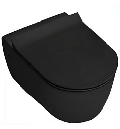 Подвесной унитаз Fusion 35,5х54 см, черный матовый, безободковый, без сиденья, Hatria A1Y1CC02 Hatria