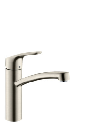 Смеситель для кухни Focus сталь, стальной цвет, поворотный излив, Hansgrohe 31806800 Hansgrohe