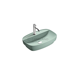 Подвесная раковина Green Lux 60х40х14 см, цвет зеленый матовый, санфарфор, с отв. под смеситель, Catalano 160GRLXVS Catalano