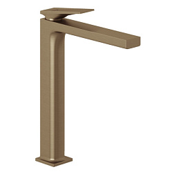 Высокий смеситель на столешницу Decus 24 см, брашированная, неповоротный излив, бронза, без донного клапана, Kludi 54298N175 Kludi