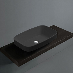 Накладная раковина Baden baden 60х38х14 см, санфарфор, черный матовый, Simas BB11 nero matt Simas