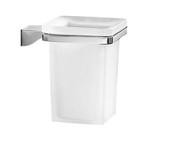 Настенный стакан Glamour стеклянный, хром, с держателем, Gedy 5710(13) Gedy
