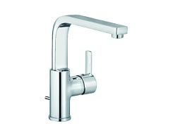 Смеситель для умывальника Zenta с боковым управлением, поворотный излив, с донным клапаном, Kludi 420250575 Kludi