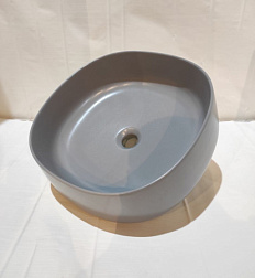 Накладная раковина Jumper 42х42х15 см, санфарфор, серый матовый, White Ceramic W0727FM White Ceramic