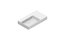 Подвесная раковина New Premium 80х47х12 см, эмаль CataGlaze+® Silver Titanium, левая, санфарфор, Catalano 0220840001 Catalano