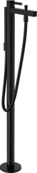 Напольный смеситель Finoris матовый, неповоротный излив, чёрный цвет, с лейкой, Hansgrohe 76445670 Hansgrohe