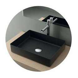 Накладная раковина Qtro47 47х36х11 см, санфарфор, черный матовый, Nofer 23582 Nofer