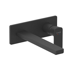 Внешняя часть встраиваемого смесителя для раковины Renon матовый, длина излива 24см, чёрный цвет, Kludi 422453975 Kludi