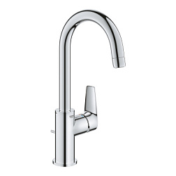 Смеситель для умывальника BauEdge поворотный излив, с донным клапаном, Grohe 23760001 Grohe