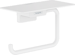 Держатель туалетной бумаги AddStoris матовый, с полкой, цвет белый, Hansgrohe 41772700 Hansgrohe