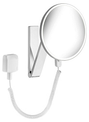 Настенное косметическое зеркало для ванной iLook_move со спиралевидным кабелем и штекером, хром, с подсветкой, Keuco 17612019001 Keuco