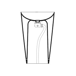 Сифон для раковины для отдельностоящей раковины, слив в пол, донный клапан в комплекте, белый глянец, пластиковый, трубный, Catalano 0454510001 Catalano