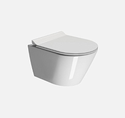 Подвесной унитаз Kube-x 36х50 см, система смыва swirlflush, без крепежа в комплекте, безободковый, без сиденья, тихий смыв, GSI 941611 GSI