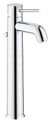 Высокий смеситель на столешницу BauClassic 23,4 см, неповоротный излив, с донным клапаном, Grohe 32868000 Grohe