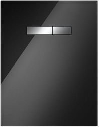 Стеклянная панель для инсталляции TECElux Mini 43х55,5 см, стекло черное, клавиши хром глянцевый, с клавишей смыва, TECE 9650004 TECE