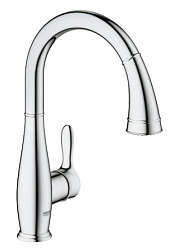 Смеситель для кухни с выдвижной лейкой Parkfield поворотный излив, Grohe 30215000 Grohe