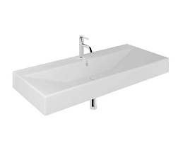 Подвесная раковина Resa 121х50х12 см, санфарфор, белый матовый, с отв. под смеситель, Kludi 59WW12153 Kludi