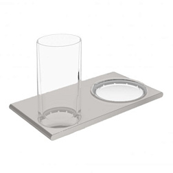 Настенный стакан Edition 400 матовый, 1 стакан и мыльница, никель, с держателем, Keuco 11556059000 Keuco