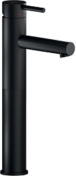 Высокий смеситель на столешницу Live 22,5 см, матовый, неповоротный излив, чёрный цвет, с донным клапаном, холодный старт, Nobili LV00428/2BM Nobili