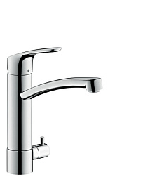 Смеситель для кухни Focus с запорным вентилем, поворотный излив, Hansgrohe 31803000 Hansgrohe