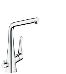 Смеситель для кухни Metris с запорным вентилем, поворотный излив, Hansgrohe 14888000 Hansgrohe