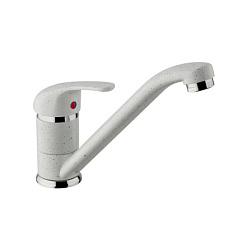 Смеситель для кухни Jolly матовый, ultrawhite, поворотный излив, белый цвет, Paini 6990573Z1KM Paini