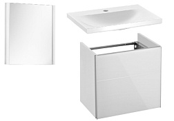 Комплект мебели для ванной Royal Reflex 49,6 см, петли справа, белый глянцевый, подвесной монтаж, с подсветкой, Keuco 39601211102 Keuco