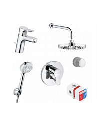Готовый набор для душа (без излива) Pure&Easy 1 режим, 20 см, round, 2 функции, Kludi 376300565 Kludi