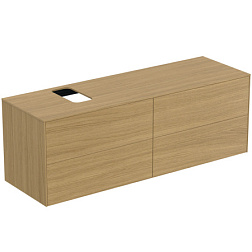 Модуль под раковину Conca 158,7х50,5х55 см, 4 ящика, вырез в столешнице под заказ, светлый дуб, система push-to-open, Ideal Standard T3989Y6 Ideal Standard