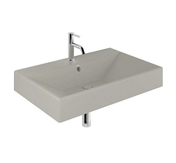 Подвесная раковина Resa 81х50х12 см, санфарфор, серый матовый, с отв. под смеситель, Kludi 59WW81O2 Kludi