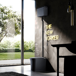 Смывная труба для бачка The New Yorker для "высокого" бачка 5680, состоит из 3-х частей, цвет: черный матовый, Kerasan 7593K2 Kerasan