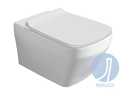 Подвесной унитаз Baden baden 36х56 см, безободковый, без сиденья, Simas BB18bia Simas