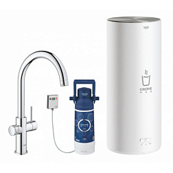 Кухонный смеситель для фильтра Red Duo с фильтром и бойлером l-size, хром, Grohe 30079001 Grohe