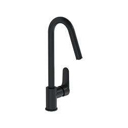 Смеситель для кухни Root Round матовый, поворотный излив, чёрный цвет, Vitra A4274236EXP Vitra