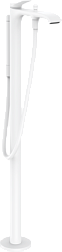 Напольный смеситель Vivenis матовый, неповоротный излив, белый цвет, с лейкой, Hansgrohe 75445700 Hansgrohe