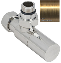 Вентиль для полотенцесушителя угловой, цилиндр, цвет состаренная латунь, Сунержа 051-1400-1234 Сунержа