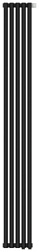 Отопительный дизайн-радиатор Эстет 22,5х180 см, 5 секций, двухрядный коаксиальный, нижнее подключение, темный титан муар, Сунержа 15-0322-1805 Сунержа