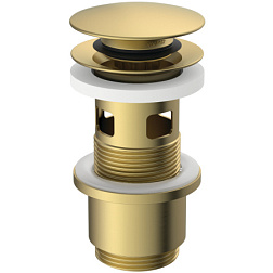 Сливной набор для раковины push to open, золото шлифованное, с переливом, Ideal Standard E1482A2 Ideal Standard