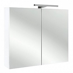 Зеркало 100х65 см, зеркальный шкаф, 2 дверцы, светодиодная подсветка, белый блестящий лак, с подсветкой, Jacob Delafon EB1365-G1C Jacob Delafon