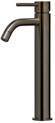 Высокий смеситель на столешницу Light 22,9 см, матовый, неповоротный излив, никель, без донного клапана, Paffoni LIG081NKNSP Paffoni