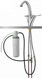 Кухонный смеситель для фильтра Carafe матовая сталь, с фильтром для воды, на 2 функции, Jacob Delafon E18865-VS Jacob Delafon