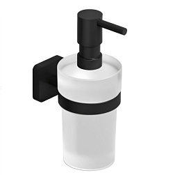 Настенный дозатор Vela S матовый, цвет черный, с держателем, Kludi 2597639 Kludi