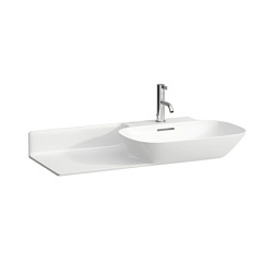 Накладная раковина Ino 90х45х12 см, полка слева, санфарфор, белый матовый, с отв. под смеситель, Laufen 8.1330.1.757.104.1 Laufen