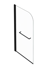 Шторка для ванны Odeon Up 80х145 см, с полотенцедержателем, прозрачная, поворотная, черный профиль, Jacob Delafon E4932-BL Jacob Delafon