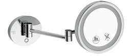 Настенное косметическое зеркало для ванной круглое, хром, с подсветкой, Bemeta 112101149 Bemeta