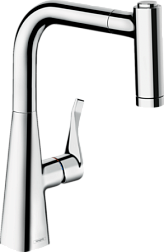 Смеситель для кухни с выдвижной лейкой Metris M71 33,2 см, Hansgrohe 73800000 Hansgrohe