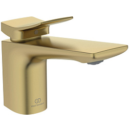 Смеситель для умывальника Conca высота до излива 10 см, неповоротный излив, золото шлифованное, без донного клапана, Ideal Standard BD457A2 Ideal Standard